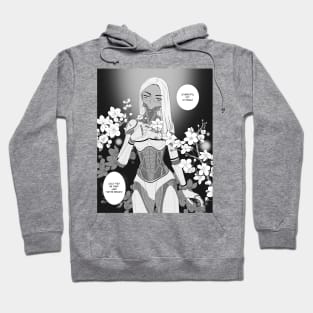 Cybergirl with Cherry Blossom Manga Art (With Text) Hoodie